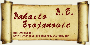 Mahailo Brojanović vizit kartica
